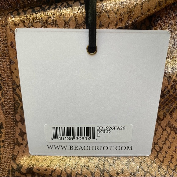 NWT Beach Riot Sport Twist Shine Legging in Rose Gold Snake L - Picture 5 of 6